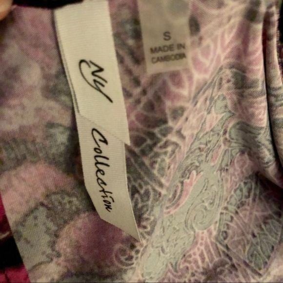 NY Collection Asymmetrical Top Purple Tiger Small Womens Casual Tunic Cute - Picture 4 of 5